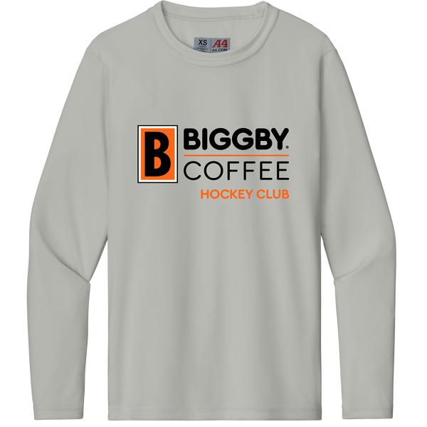 Biggby Coffee Hockey Club Youth Cooling Performance Long Sleeve Tee