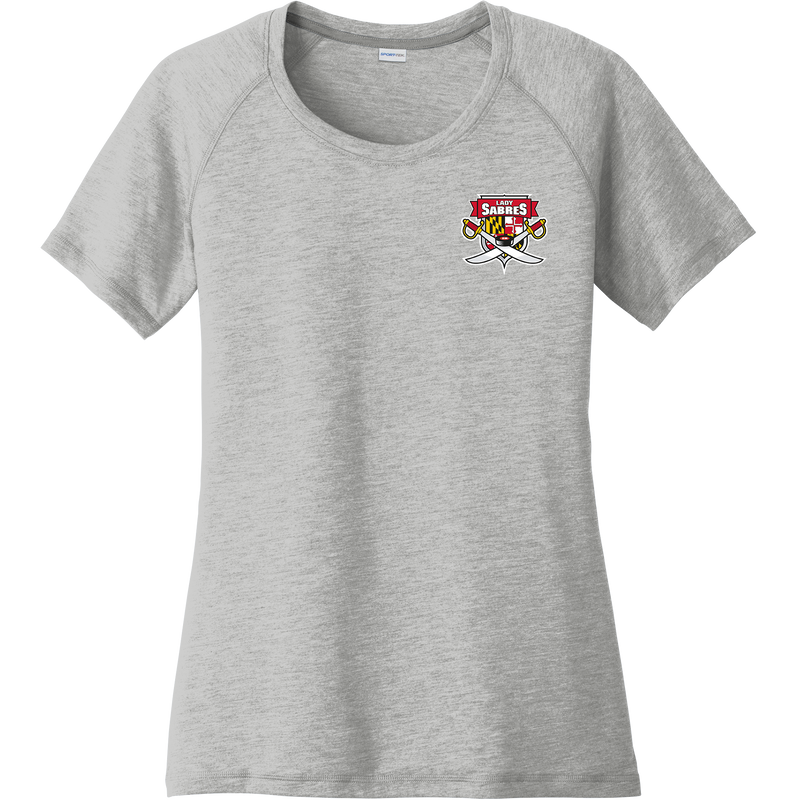 SOMD Lady Sabres Ladies PosiCharge Tri-Blend Wicking Scoop Neck Raglan Tee