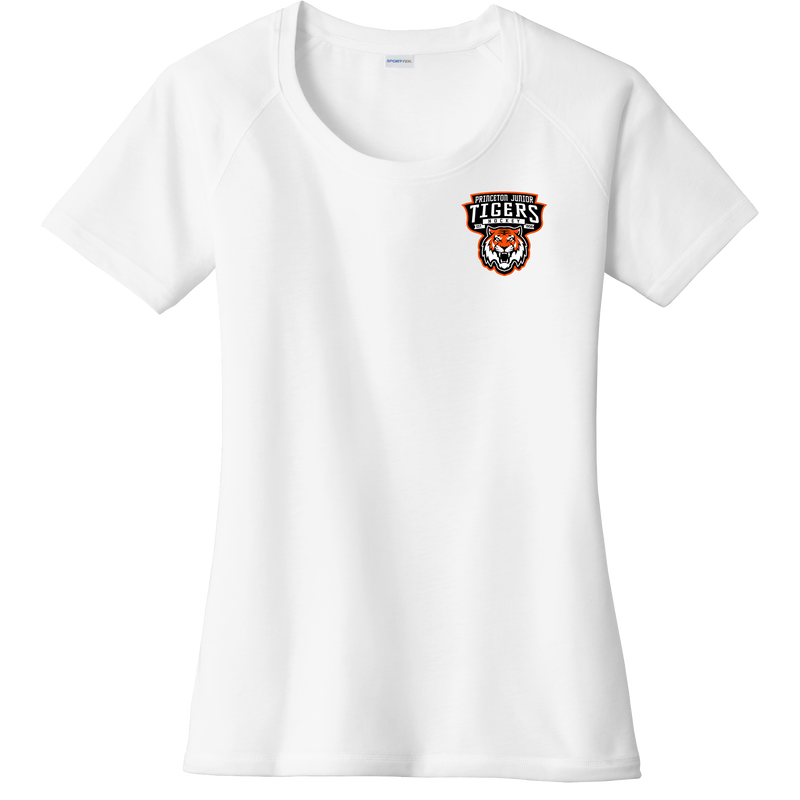 Princeton Jr. Tigers Ladies PosiCharge Tri-Blend Wicking Scoop Neck Raglan Tee