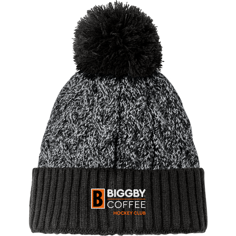 Biggby Coffee Hockey Club New Era Marled Knit Pom Beanie