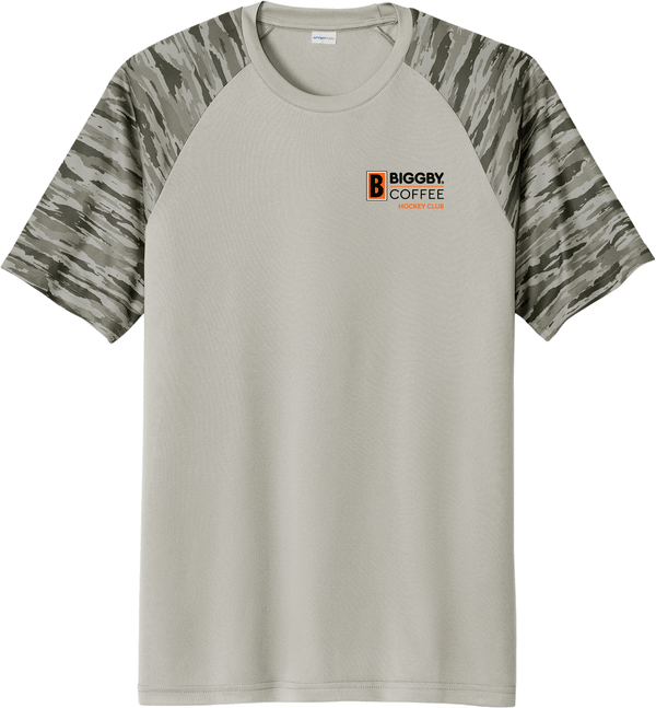 Biggby Coffee Hockey Club Drift Camo Colorblock Tee